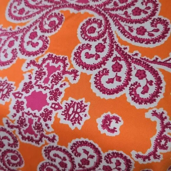 Holly & Whyte by Lindex Womens 10 Midi Dress Orange Pink Floral Sleeveless Flowy - Picture 7 of 11